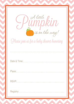 Little Pumpkin Pink Chevron Border Baby Wishes