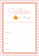 Little Pumpkin Pink Chevron Baby Fill-in Invites