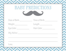 Boho Blue Tribal Patterns Baby Prediction Cards