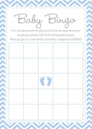Blue Baby Feet Footprint Baby Shower Price Game