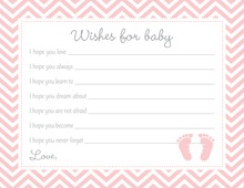 Pink Watercolor Wash Baby Wish Cards