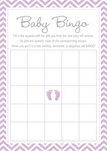 Purple Baby Feet Footprint Baby Bingo Game