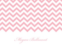Pink Chevrons Personalized Folded Note