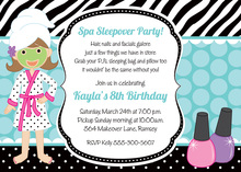 Wild Aqua Spa Sleepover Birthday Party Invitations