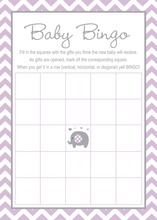 Purple Baby Feet Footprint Baby Bingo Game