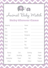 Purple Chevron Owls Baby Animal Name Game