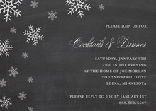 Snow Flakes Chalkboard Holiday Invitations