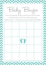 Blue Baby Feet Footprint Baby Shower Bingo Game