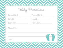 Navy Stripes Anchor Light Blue Baby Prediction Cards
