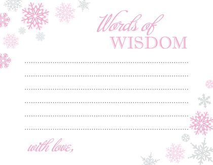 Pink Snowflakes Raffle Cards