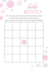 Grey Chevrons Pink Polka Dots Baby Shower Bingo Game