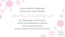 Pink Snowflakes Bring A Book Card