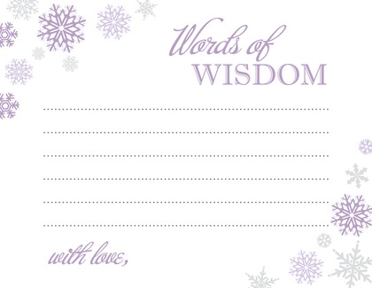 Pink Snowflakes Advice Cards