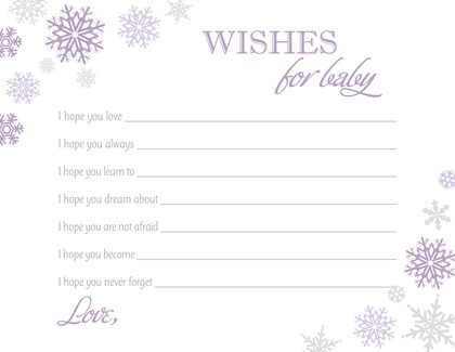 Pink Snowflakes Baby Wish Cards