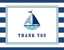 Navy Chevron Anchor Thank You Cards