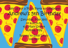 Traditional Pizza Slice Party Invitations