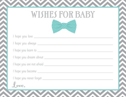 Navy Bow Tie Baby Wish Cards