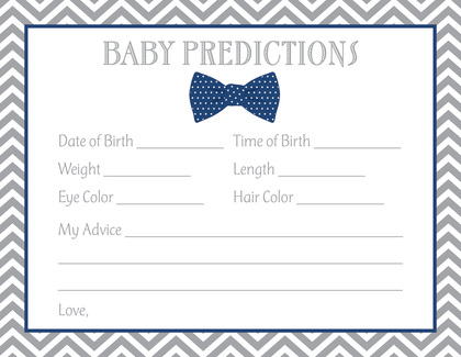 Navy Bow Tie Baby Wish Cards