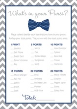 Navy Bow Tie What's In Your Purse Game