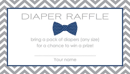 Navy Bow Tie Baby Shower Fill-in Invitations