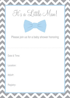 Baby Blue Bow Tie Advice Cards