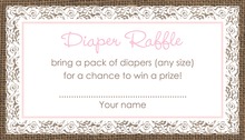 Playful Script Kraft Diaper Raffle Cards