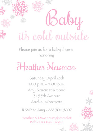Pink Snowflakes Baby Shower Price Game