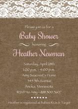 White Lace On Pink Chevrons Bridal Shower Invitations