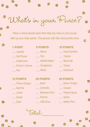 Gold Glitter Graphic Dots Pink Diaper Raffle Cards
