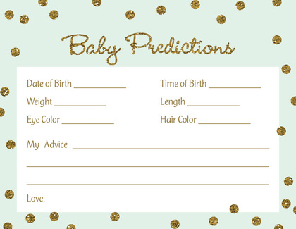 Gold Glitter Graphic Dots Mint Baby Animal Name Game