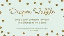 Gold Glitter Graphic Dots Mint Diaper Raffle Cards