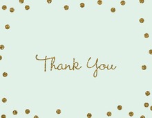 Gold Glitter Graphic Dots Mint Thank You Cards