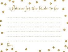 Gold Glitter Graphic Dots Bridal Advice Cards