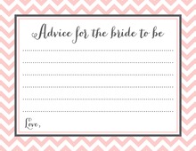 Pink Hearts Bridal Advice Cards