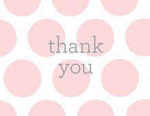 Blush Pink Dots Simple Grey Thank You Note