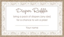 Playful Script Kraft Diaper Raffle Cards