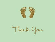 Gold Glitter Graphic Baby Footprints Mint Notes