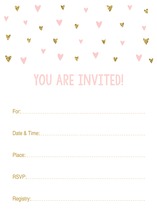 Gold Glitter Graphic Hearts Fill-in Invitations