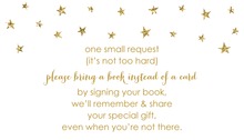 Gold Glitter Graphic Hearts Bring A Book Card
