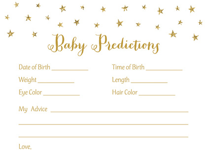 Gold Glitter Graphic Stars Baby Wishes