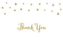 Gold Glitter Graphic Stars Thank You Cards