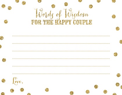 Gold Glitter Graphic Dots Date Night Idea Cards