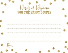 Faux Glitter Heart Bridal Advice Cards