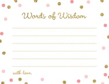 Gold Glitter Graphic Pink Dots Advice Cards