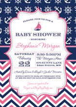Baby Blue Nautical Shower Fill-in Invitations