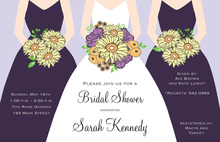 Elegant Navy Maids Bridal Shower Invites