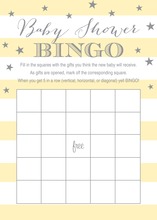 Gold Glitter Graphic Stars Baby Shower Bingo Game