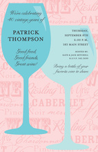 Wine Silhouttes Pink Invitations