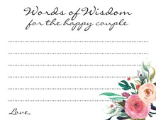 Rustic Watercolor Rose Bouquet Couple Advice Cards