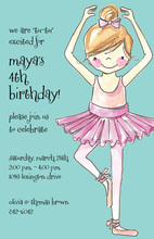 Dance and Twirl Ballerina Girl Birthday Invitations